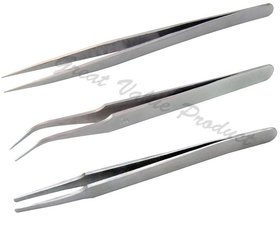 Scorpion Beauty Tweezer Set of 3pcs Curved, Straight  Plucker