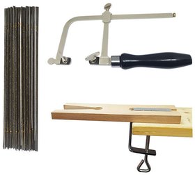 Jewelers Saw Frame Blades and Bench Pin For Jewelry Making Work Surface Bench Tool