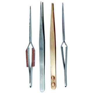 Soldering Tweezers 4 pc Set Copper Insulated Negative Locking Solder Tools Repairs