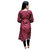 Prijam Women's Maroon Bandhani Stitched Kurti