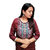 Prijam Women's Maroon Bandhani Stitched Kurti