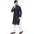 Prijam Men's Navy Long Kurta and Pajama Set
