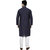 Prijam Men's Navy Long Kurta and Pajama Set