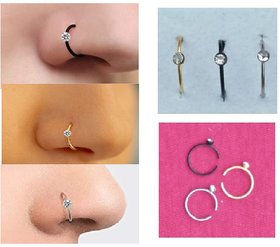 Beautiful Nose Pin Black Gold Silver
