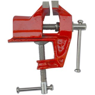 Scorpion Table Vice Clamp Type Fixed Base Baby Vice- Cast Iron(60 mm, Red)