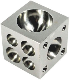 Steel Dapping Block Sqaure Round Cavities 1 x 1 x 1 inch (2.5 x 2.5x 2.5 cm ) - Doming Block Square