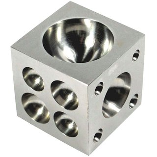 Steel Dapping Block Sqaure Round Cavities 1 x 1 x 1 inch (2.5 x 2.5x 2.5 cm ) - Doming Block Square