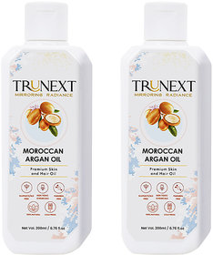 TRUNEXT 100 PURE  NATURAL MOROCCAN ARGAN OIL FOR HAIR GROWTH, Pack of 2, (400 ml)