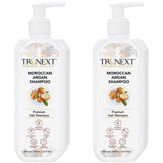 TRUNEXT Moroccan Argan Shampoo for Hair Fall Control and Better Hair Growth, Pack of 2 (600 Ml)