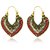 SGM Charming Bohemian Colorful love heart Bali hoop earrings for Women (SGE-084R)