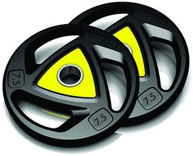 Scorpion Sports Olympic Weight Plates (50MM- Hole Diameter) Rubber and Integrated Grip Olympic Plates (7.5X2  15 KG)