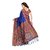 KSUT Blue Printed With Blouse Saree