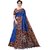 KSUT Blue Printed With Blouse Saree