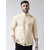 Riag Men's Beige 100% Cotton Casual Shirts