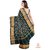 Vijaybhai Patolawala Dark Green with ZariChecks Motifs Patola Saree - Single Weave
