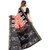 Women Black  Orange Ikat Pattu Saree