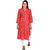UBER CHIC Women's Rayon Red Printed Straight Kurta