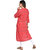UBER CHIC Women's Rayon Red Printed Straight Kurta