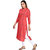 UBER CHIC Women's Rayon Red Printed Straight Kurta
