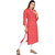 UBER CHIC Women's Rayon Red Printed Straight Kurta