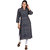 UBER CHIC Women's Blue Rayon Printed Straight Kurta