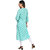 UBER CHIC Women's Light Green Rayon Printed Straight Kurta