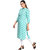 UBER CHIC Women's Light Green Rayon Printed Straight Kurta