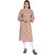 UBER CHIC Women's Brown Rayon Red Printed Straight Kurta