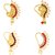 Vighnaharta Piercing Gold Plated Mayur design with Pearls and AD Stone Alloy Maharashtrian Nath