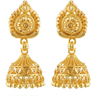 Vighnaharta Allure Beautiful Gold Plated Screw back alloy Jhumki Earring
