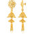 Vighnaharta Chain Latkan Gold Plated Screw back alloy Jhumki Earring