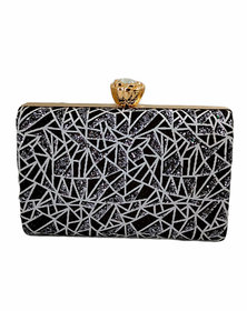 Boga Box Shaped Stylish Shimmery Clutch for Women (206511157)