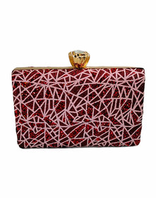 Boga Box Shaped Stylish Shimmery Clutch for Women (206511157)