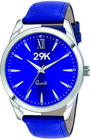 29K 9009 Round Blue Dial Leather Strap Partywear/Formal/Casual Boys Smart Analog Watch For Men