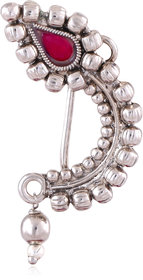 Vighnaharta Oxidised Gold with Artificial stone and beads Alloy Maharashtrian Nath Nathiya