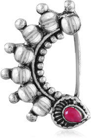 Vighnaharta Oxidised Gold with Artificial stone and beads  with Peals Alloy Maharashtrian Nath Nathiya