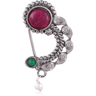 Vighnaharta Oxidised Gold with Artificial stone and beads Alloy Maharashtrian banu Nath Nathiya