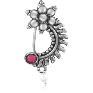 Vighnaharta Oxidised Gold with Artificial stone and beads Alloy Maharashtrian banu Nath Nathiya