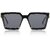David Martin Unisex Black Retro Square Full Rim Sunglasses (Black frame, Black Lens)