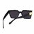 David Martin Unisex Black Retro Square Full Rim Sunglasses (Black frame, Black Lens)