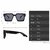 David Martin Unisex Black Retro Square Full Rim Sunglasses (Black frame, Black Lens)