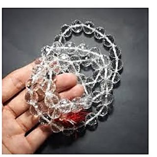 Jaipur Gemstone-natural Crystal Clear White Quartz Mala 108 1 Beads Japa Ro