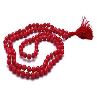 CEYLONMINE-Red Quartz Jaap Mala For Pooja and Astrology Certified (108+1 Beads) for Unisex