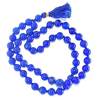 CEYLONMINE-Blue Quartz Mala Natural Quartz Japa Mala with 108 Prayer Beads