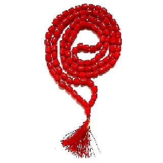 JAIPUR GEMSTONE-Natural Red Quartz Stone Mala 108+1 Beads Mala Lab Certified
