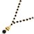 Raviour Lifestyle Rudraksha Black Beads Golden Cap Mala With goldan Coated Shiv Damaru Locket/Shiv shakti pendant