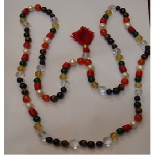 JAIPUR GEMSTONE-Malticolor Quartz Gemstone 108+1 Beads Mala for Men and Women (Buy 2 Get 1)