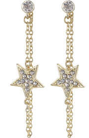 Star Dangling Dangler Earrings for Girls Brass Material Made in India Earrings for Women's Fashion Jewellery for Party