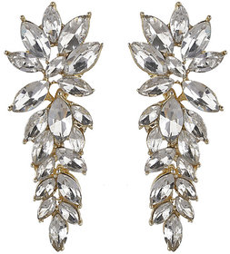 Multicrystals Dangler Earrings for Girls Alloy Material Made in India Earrings for Women's Fashion Jewellery for Party