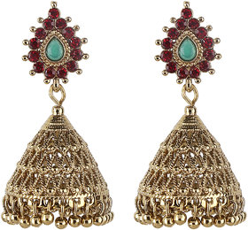 Traditional Stylish Ethnic Jhumki Earrings for Girls Brass Material Made in India Earrings for Women's Fashion Jewellery